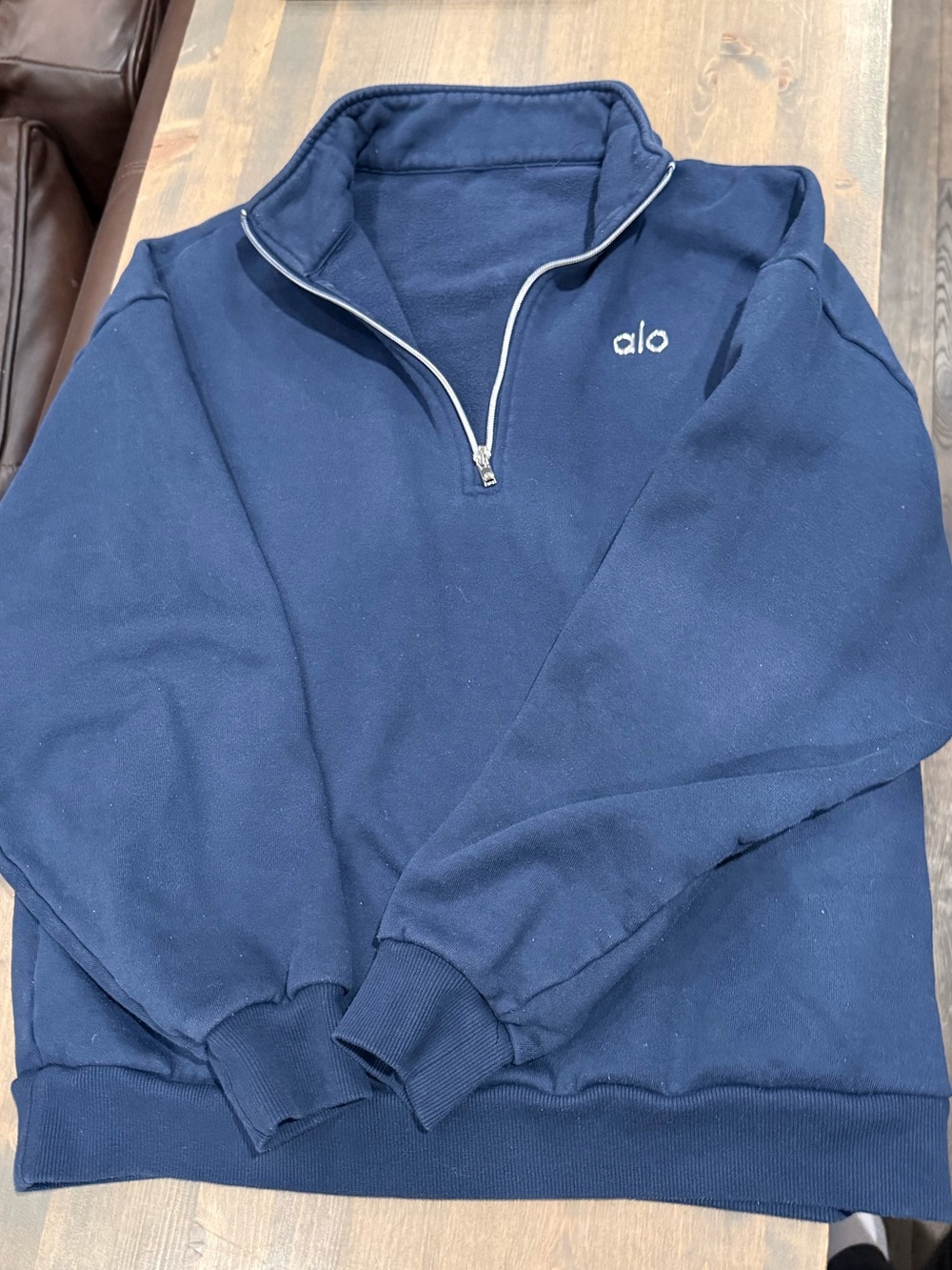 Alo Navy Quarter-Zip Pullover Sweatshirt